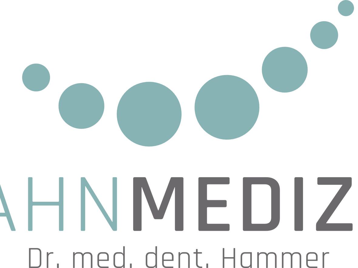 Zahnmedizin-Logo von Dr. med. dent. Hammer mit sanften Farben und modernen Punkten.